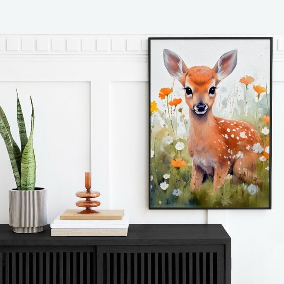 20x30 Cute Fawn Deer Watercolor Oil‎ Painting Poster Wall Art Poster - Picture 4 of 7